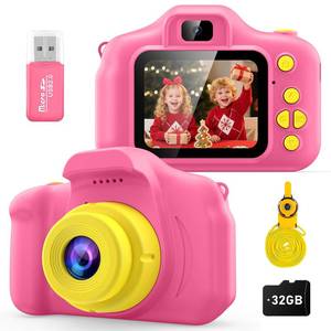 lot 29253 image: Desuccus Kids Camera for Girls 3-12, 1080P HD Digital Camera with 32GB SD Card - Toddler Camera, Christmas Birthday Gift Toys for 4 5 6 7 8 9 10 11 Year Old Girls (Pink) - Retail $85