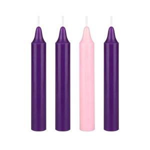 lot 29255 image: Mega Candles 4 pcs Unscented Christmas Advent Candles Set, Hand Poured Premium Wax Taper Candle 5 Inch x 34 Inch, Holidays, Occasions, Events, Festivities, Devotional, Church, Wreath, Party, Gifts - Retail $7
