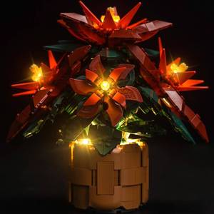 lot 29262 image: Hilighting Upgraded Led Light Kit Compatible with Lego Icons Poinsettia Home Decor Building Set, Compatible with Lego 10370 (Model Not Included) - Retail $28