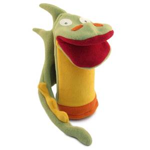 lot 29264 image: Cate & Levi - Fleece Hand Puppet - Handmade in Canada - Great for Storytelling (Dragon) - Retail $20