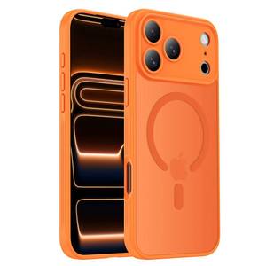 lot 29270 image: Symcele Designed for iPhone 17 Pro Case, Compatible with MagSafe, Camera Protection 15FT Military Drop Protection Shockproof Translucent Matte Anti-Slip Phone Case, 6.3, Cosmic Orange - Retail $17