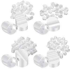 lot 29271 image: Newtay 100 Pcs Entry Door Plugs 14 x 516 and 38 x 516 Diameter Door Frame, Variety Pack White Screw Hole Plugs - Retail $16