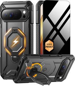 lot 29274 image: TONGATE for Pixel 10 Pro XL Case with 360° Spin Magnetic Stand, Compatible with MagSafe, Privacy Screen Protector, Military Grade Protection Case for Google Pixel 10 Pro XL, Black - Retail $26