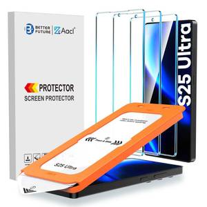 lot 39401 image: AACL 3-Pack for Samsung Galaxy S25 Ultra Screen Protector Tempered Glass, 9H Glass for S25 Ultra Screen Protector 5G, Fast Alignment Tool Bubble Free 6.9 Inch - Retail $14