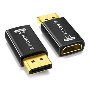 lot 39414 image: AGVEE 1 Pack Display Port to HDMI 4K60HZ Adapter, Alloy Shell DP Displayport PC to HDMI Display Coulper Converter, Backward Compatibile with 4K30HZ 1080P120HZ Full HDTV, Uni-Directional, Black - Retail $10