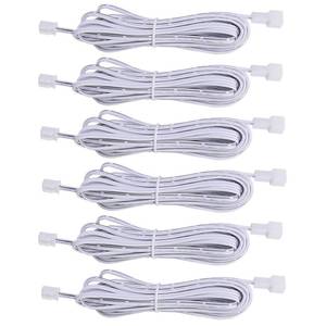 lot 39427 image: AIBOO Extension Cables 9.84FT LED Under Cabinet Puck Lighting, 2-Pin Male and Female Cable Connector Extension Cords for Led Puck Lights with White Cords (6 Pack) 2-PIN ONLY - Retail $17