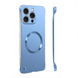 lot 39433 image: YAOZOCASE for iPhone Case,Luxury Magnetic Metal Gloss Matte Ultra Thin Frameless,Compatible with Magsafe Slim Hard PC Protection Shockproof Phone Case Blue,iPhone 14 - Retail $13