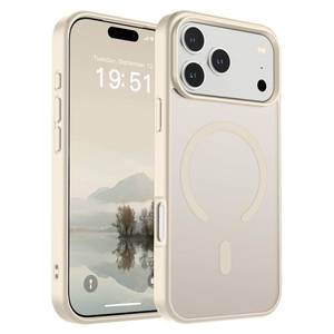 lot 39456 image: SUPFINE Magnetic for iPhone 17 Pro Max Case (Compatible with MagSafe)(Military Grade Drop Protection) Translucent Matte Shockproof with Anti-Fingerprint Phone Cover 2025,Antique White - Retail $15