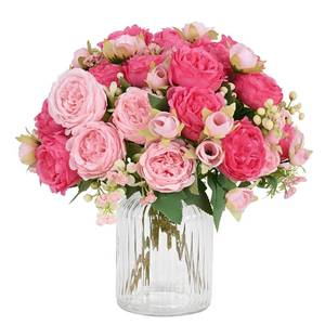 lot 39485 image: MARTINE MALL 2 Packs Peonies Artificial Flowers, Mixed Pink Artificial Peonies, Silk Peonies Flowers Fake Peonies Artificial Flowers Peonies Bouquet for Centerpiece Table Wedding Party Home Decor - Retail $10