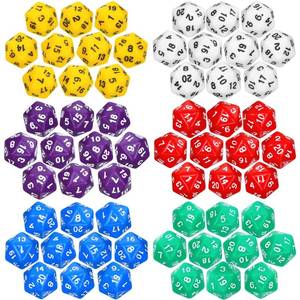lot 39487 image: Seenelling 60 Pieces D20 Polyhedral Dice Set 20 Sided Game Dice Mixed Color Assortment Spin Down D20 Set for RPG, Table Games(Mix Color) - Retail $20