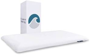 lot 48061 image: Bluewave Bedding Hyper Slim Gel Memory Foam Pillow for Stomach and Back Sleepers - Thin, Flat Design for Cervical Neck Alignment and Deeper Sleep (2.25-Inches Height, King Size) - Retail $55
