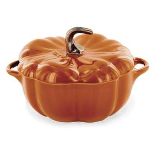 lot 48074 image: STAUB 0.5-qt Petite Ceramic, Oven & Stove Safe up to 572°F, Pumpkin Dish, Baking , Candy Dish, Burnt Orange - Retail $40