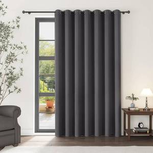 lot 48080 image: ChrisDowa Room Divider Curtain 84 Inches Long, Wide Blackout Sliding Door Curtain for Bedroom, Room Darkening Privacy Window Curtain for Patio Door (1 Panel Set, Dark Grey, 100 x 84 Inch) - Retail $23