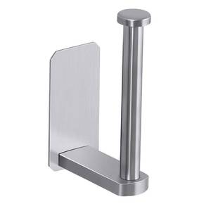 lot 48084 image: VAEHOLD Toilet Paper Holder Self Adhesive Kitchen Washroom Adhesive Toilet Roll Holder No Drilling for Bathroom Stick on Wall Stainless Steel Brushed - Retail $10