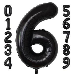 lot 54851 image: 40 Inch Giant Black Number Balloons, Helium Mylar Foil Number Balloons for Birthday, Number 6 Balloon for Party Celebration Decorations Graduations Anniversary Baby Shower Photo Shoot - Retail $4