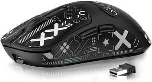 lot 54853 image: MANBASNAKE Attack Shark X3 Wireless Gaming Mouse, 49g Lightweight Triple Mode Ergonomic Computer Mouse, PAW3395 26K DPI Sensor, 200h Battery Life, Griptape Programmable Buttons for PCLaptopMacWin - Retail $41
