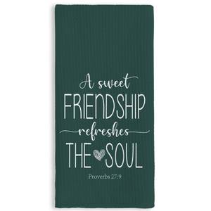 lot 54854 image: TNUW Christian Gifts Kitchen Towels 16X24In, Religious Friend Christian Gifts for Women, Friendship Gifts Hand Tea Towels for Kitchen Bathroom Decor(Bottle Green) - Retail $13