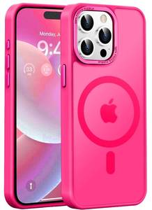 lot 54859 image: Newfuture Magnetic for iPhone 15 Pro Case Compatible with Magsafe Military Grade Drop Protection Translucent Matte Anti-Fingerprint Shockproof Phone Case for iPhone 15 Pro 6.1 inch, Hot Pink - Retail $13