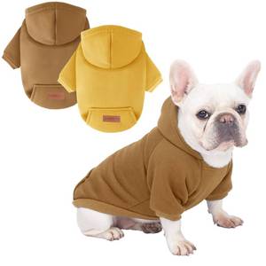 lot 54860 image: 2 Pack Dog Hoodie Warm Hood Dog Sweater Cold Weather Small Dogs Sweatshirt Comfort Pet Clothes for Small Medium Dogs with Pockets Cats Chihuahua Clothes for Male Female Girl Boy Sporty Daily Wear - Retail $9