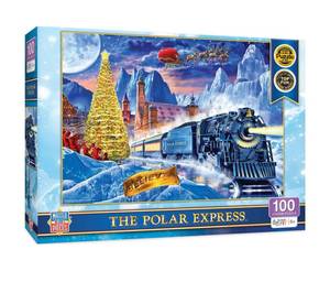 lot 54863 image: MasterPieces 100 Piece Christmas Jigsaw Puzzle for Kids - The Polar Express - 14x19 - Retail $15