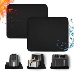 lot 54876 image: Heat Resistant Mats for Countertop - Fireproof 15x18 in Heat Resistant Mats for Air Fryer - Hot Pad Air Fryer Mat Compatible with Ninja,COSORI,Cuisinart for Coffee Maker, Toaster, Oven 2PCS - Black - Retail $17