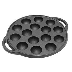 lot 54881 image: Firequasar Cast Iron Takoyaki Pan, Takoyaki Maker, Takoyaki Pan Cooking Grill Pan with 15 Molds (9 15 Molds) - Retail $89