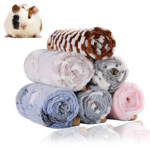 lot 54885 image: Grddaef Guinea Pig Fleece Blankets 6 Pieces Waterproof & Washable Small Animal Cage Liners Sleep Mat Bedding Pad for Hamster Chinchilla Rabbit Hedgehog (S-7.9 x 7.9 Inch) - Retail $10