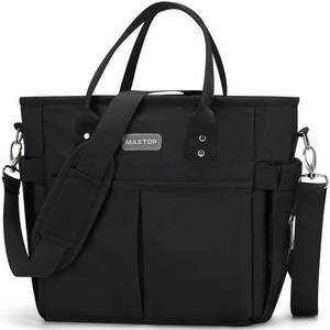 lot 55617 image: MAXTOP Lunch Bag Women for Work Insulated Thermal Lunch Box for Men with Wide-Open Pocket Reusable Leakproof Cooler Bags with Removable Shoulder Strap for Teacher Nurse Office Picnic Travel Black - Retail $23