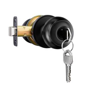 lot 55631 image: goldenwarm 1 Pack Black Exterior Door Knob Keyed Entry Door Knob with Lock and Key, Matte Black Entry Door Knobs for Front Door