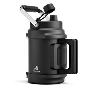 lot 55647 image: 64 oz Insulated Water Bottle for Gym 2-in-1 Straw Spout Lid, Dual Handle, Leakproof, Keep Cold 36H, Half Gallon Stainless Steel Water Jug for Travel, Hiking, Cycling, Park, Workout, Picnic (Midnight) - Retail $40