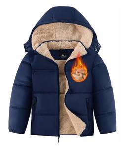 lot 55656 image: ZITY Winter Coats for Boys Sherpa Jacket Puffer Fleece Lined Waterproof Warm Hooded Coat Quilted Jackets with Detachable Hood - Retail $63