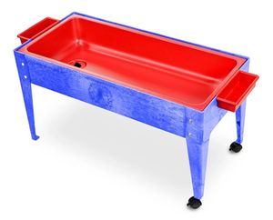 lot 2000 image: ChildBrite Youth Sand & Water Activity Center, 6 Deep Red Tub Sensory Table, Model S9224, Retail $300.00