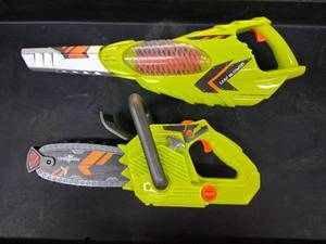 lot 2015 image: Lanard Tuff Tools Kids Leaf Blower & Chain Saw, Lights & Sound