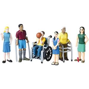 lot 2018 image: Marvel Education Friends with Diverse Abilities, Set of 6 Figure Set with Mobility Aids, Approx. 4.5 Tall