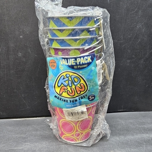 lot 3001 image: Neon Pattern Buckets, Pack of 12