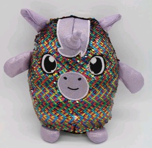 lot 3038 image: Shimmeez Purple Maggie Unicorn Reversing Sequins Plush Stuffed Animal 8