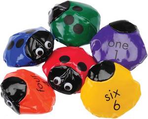 lot 3046 image: Cre8tive Minds Number Bean Bags for Kids, Playroom & Classroom Supplies, Create Fun Bean Bag Toss Math Games, Set of 6 Beanbags, Active Play, Multicolor - Toddler Toys for All Ages