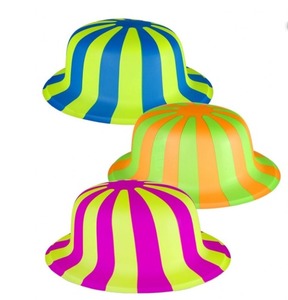 lot 3053 image: Lot of 30 Striped Neon Derby Hats