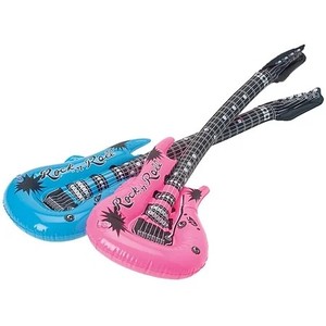 lot 3071 image: Lot of 7, US Toy Inflatable Rock Guitar Pink