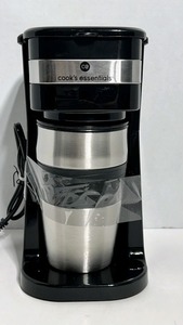 lot 6001 image: Cooks Essentials Single-Serve Coffee Maker wTumbler Black,