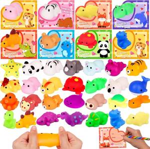lot 6018 image: 28 Pack Valentines Day Gifts for Kids Classroom Valentines Day Cards with Kawaii Mochi Squishies Fidget Toys for Kids School Valentines for Kids Class Exchange Greeting Cards Party Favors