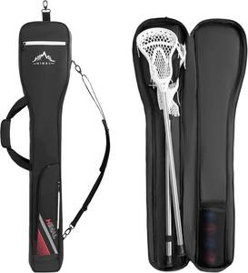lot 6054 image: Himal Outdoors Lacrosse Stick Bag with 2 Sticks Holder, Oxford Lacrosse Bag for Men and Women, Zipper Pocket & Cooler Pouch and Padded Handle Strap