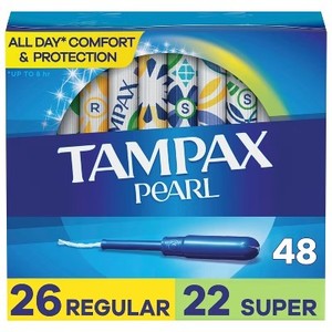 lot 6071 image: Tampax Pearl Duo Pack RegularSuper Tampons - 48ct