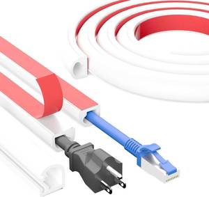 lot 6093 image: Upgraded 118 Inch Cord Hider Wall, Silicone Cable Hiders for TV on Wall, Cord Covers for Wires on Wall, 1 Wire Hider Raceway Cord Cover for Wall Mounted TV Management, W0.59 H0.47 White