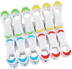 lot 6096 image: Cabilock Plastic Clips 12pcs Plastic Clothespins Non Slip Clothes Pin Laundry Clips (2)