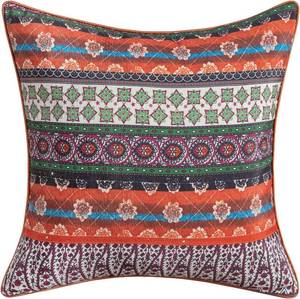 lot 6100 image: VOGOL 1 Piece Decorative Boho Style Throw Pillow Cover, Polyester Colorful Stripes Square Cushion Cases with Piping Edge, 18x18 Inch Accent Pillowcase for Patio Tent Couch Sofa, 1 Piece