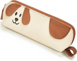 lot 6104 image: 3D Dog Pencil Pouch -Cute Pencil Case - Durable TPU, Waterproof, Spacious School Supply Organizer for Kids, Teens, and Artists (White)