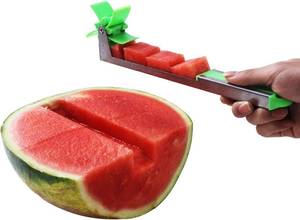 lot 6105 image: Watermelon Slicer Cutter Knife Corer Windmill Stainless Steel Melon Fruit Tools with Melon Baller Scooper Easy Slicer Unique Kitchen Gadgets Watermelon Knife Home Gift Ideas