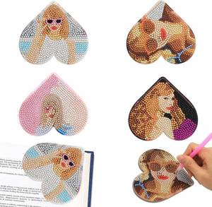 lot 6107 image: 4 Pcs Gorgeous Diamond Art Bookmarks - Themed DIY Delight for Book Lovers, Exquisite Kits for Adults & Charming Gifts for Women (New Love, 4)