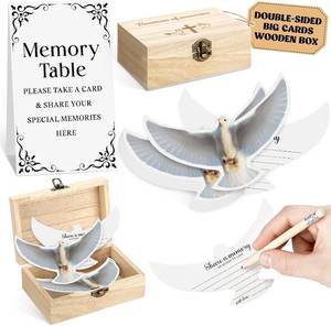 lot 6110 image: 50 Pcs Share a Memory Cards Celebration of Life Decorations Dove Shaped Memorial Cards with Wooden Keepsake Box Funeral Memorial Favors Christian Sympathy Gifts for Loss of Loved One